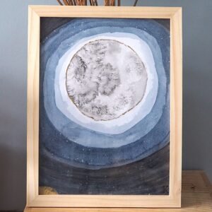 Illustration aquarelle éclipse originale