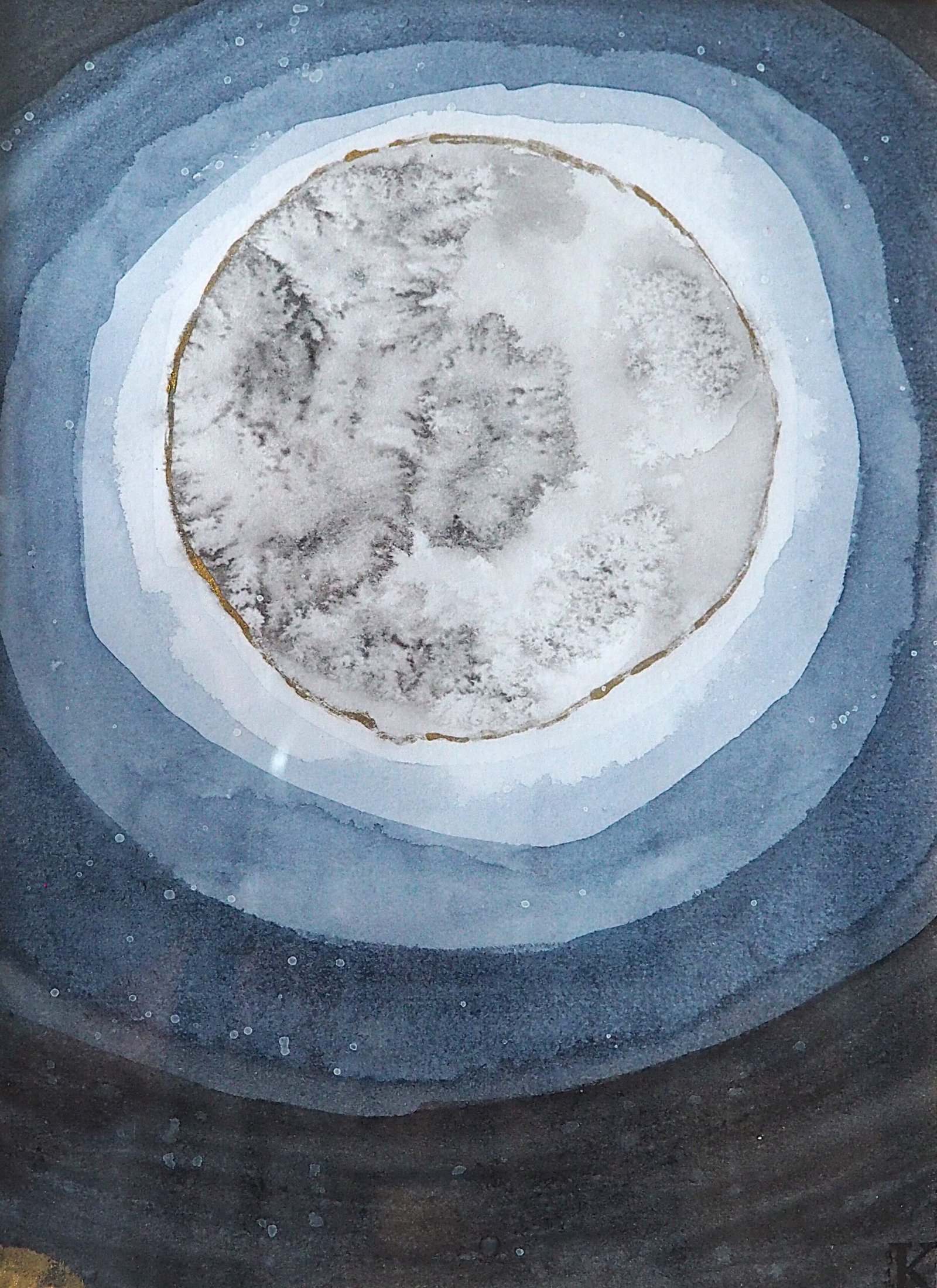 Illustration aquarelle éclipse originale